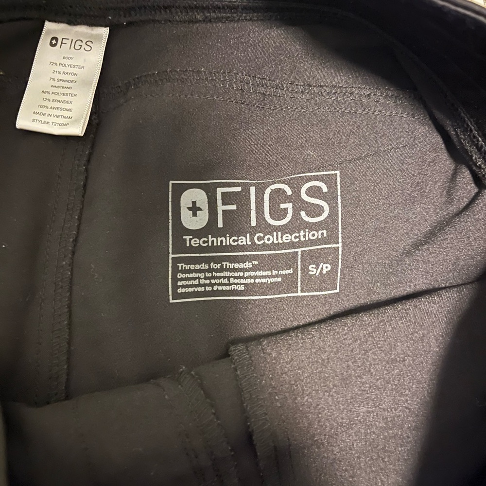 Figs Small Petite Black Scrub Bottoms